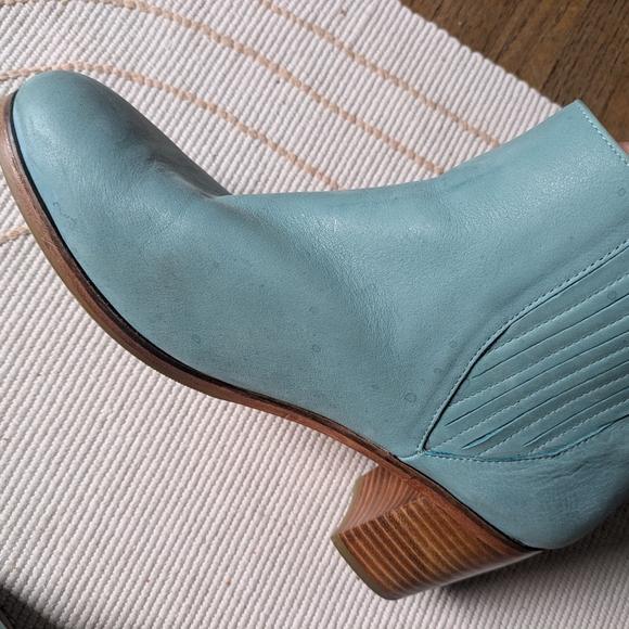 Samantha Pleet Wolverine 1000 Mile Leather Light Blue Ankle Booties - Picture 8 of 13